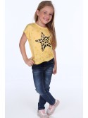 T-shirt with a yellow sequin star NDZ8415 - Online store - Boutique